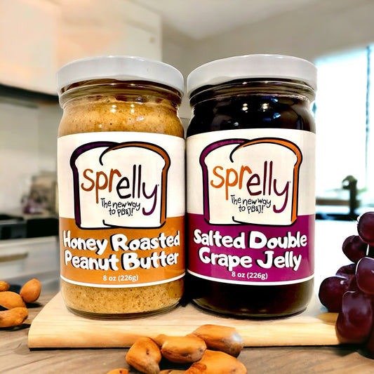 Honey Roasted Peanut Butter + Salted Double Grape Jelly