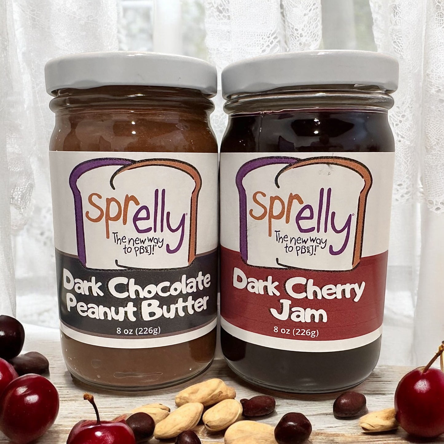 Dark Chocolate Peanut Butter + Dark Cherry Jam